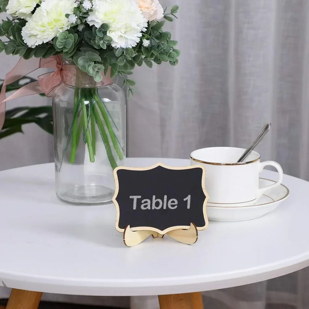New 24 Count Small Tabletop Chalkboard Signs + Liquid Chalk Markers